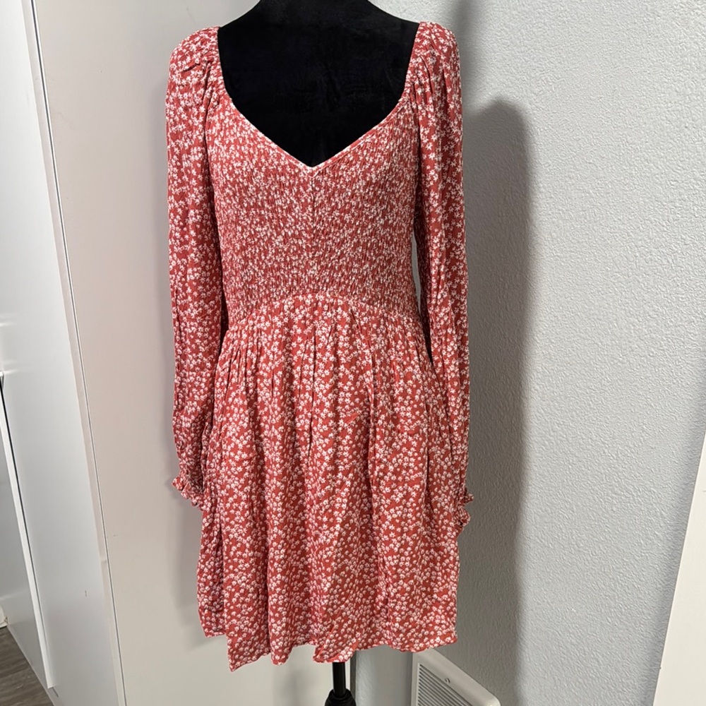 Newbury Kustom Long Sleeve Dress in Red and White Floral